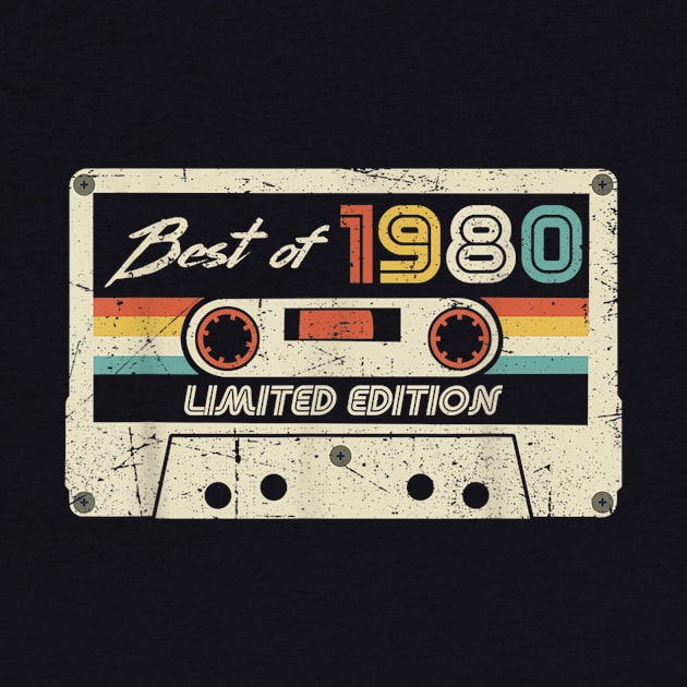 Vintage 1980 Best Of 1980 40th birthday Retro Cassette 40 yo by sousougaricas